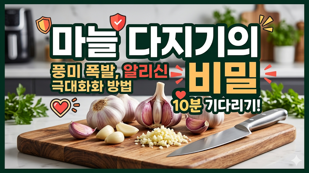 마늘 다지기: 향이 강해지는 알리신 생성 과정과 최상의 풍미 비결 썸네일