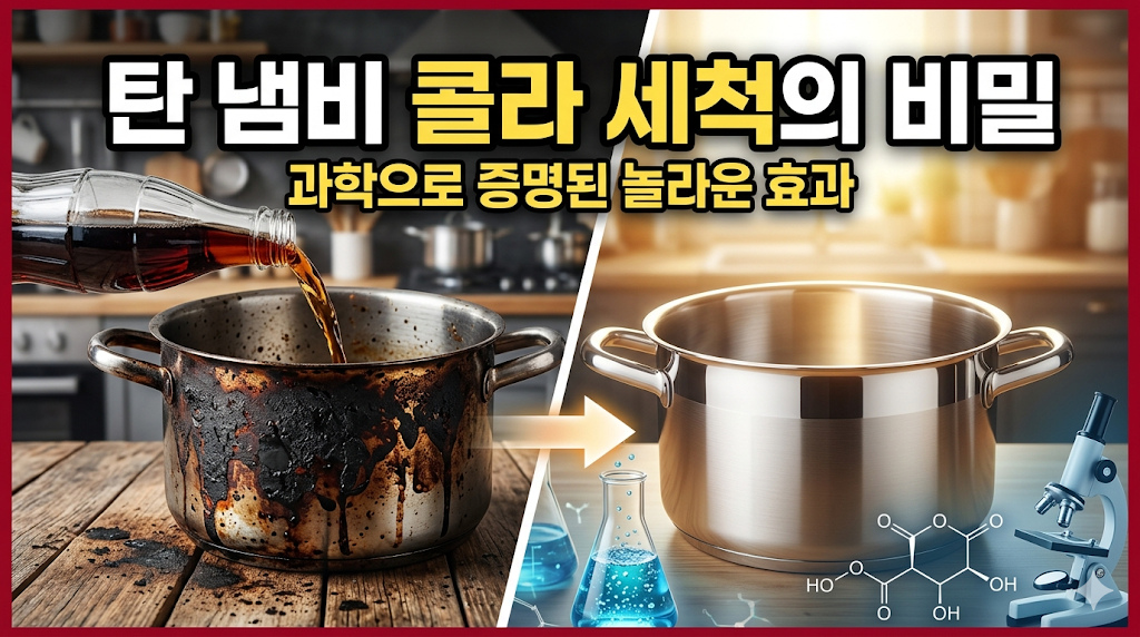 탄 냄비 세척의 비밀: 콜라 산성 성분이 탄 자국을 녹이는 과학적 원리 썸네일